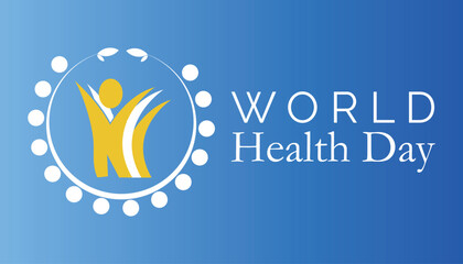 Wall Mural - World Health Day observed every year in April.Template for background, banner, card, poster with text inscription.