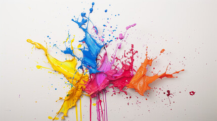 Canvas Print - Paint splashes on white background