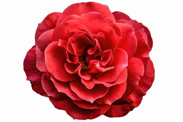 Wall Mural - beautiful red rose on plain white background