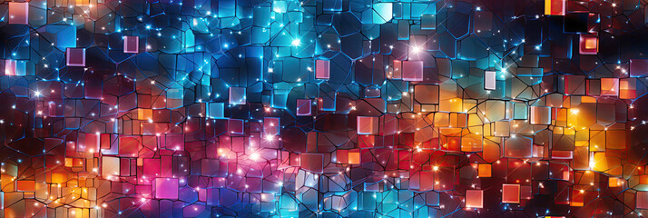 Wall Mural - abstract futuristic multicolored gradient seamless pattern on colored background. texture for decora