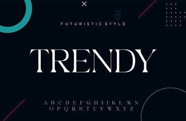 Trendy vector font typeface unique design. For technology, circuits, engineering, digital , gaming, sci-fi and science subjects.