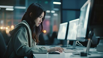 Diverse team of young professionals is working in modern business company. Working day of an office worker. Business, consulting, and technology concept.