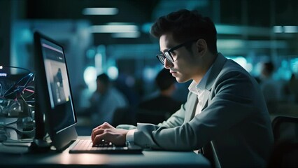 Diverse team of young professionals is working in modern business company. Working day of an office worker. Business, consulting, and technology concept.