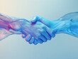 Multicolored Transparent Hands Shaking in Agreement, Partnership Illustration