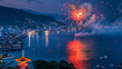 Fantastic fireworks festival in Atami  Izu Japan