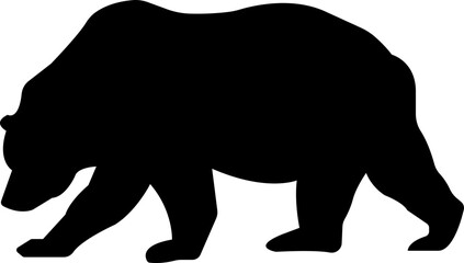 Wall Mural - Various bear silhouettes flat icon isolated on the transparent background. Bear animal various poses and position black vector for zoo, wildlife, graphic, web and mobile app.