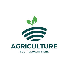 Canvas Print - farm logo template. Logo template for agro company on white background