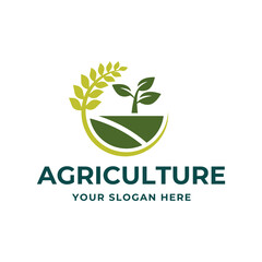 Canvas Print - farm logo template. Logo template for agro company on white background