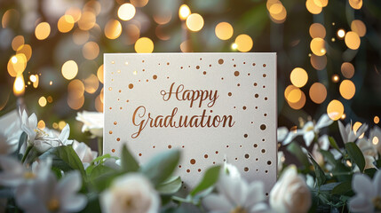Wall Mural - Happy Graduation, Use metallic accents or foil stamping for an elegant touch of luxury
