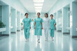 © ADDICTIVE STOCK - Medical staff team walking confidently in hospital corridor. Generative AI image