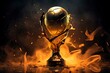 A captivating sports graphics resource presenting a gold abstract trophy, evoking the spirit of triumph in the Women's World Cup, captured in high definition.