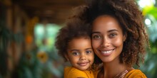 Happy African American mom and daughter on Mother's Day, mother's Day celebration concept, mom and daughter hug, maternal love and care