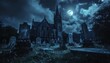 Ghostly Moonlit Night at the Church Generative AI
