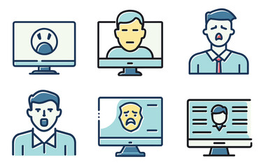 Wall Mural - Set of a consumer reaction icons vector illustrator.