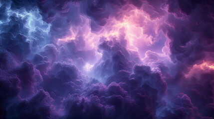 Wall Mural - texture of chaotic roiling storm clouds with hints of purple and blue hues.