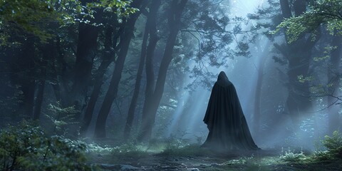 Wearing a Cloak in the Forest A Monthly Event Inspired by the Full Moon Generative AI