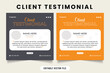 © Usub - Business review testimonial design with dark gray and yellow colors. Client testimonial and feedback layout design. Customer satisfaction and work rating template. Client work rating template.
