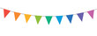 carnival garland, birthday party decoration, string of flags, banner background, colorful pennants, vector illustration
