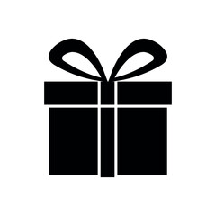 Wall Mural - gift box vector icon, giftbox black filled illustration, present or bonus sign