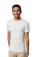 Wall Mural - Hispanic man wearing casual clothes, smiling and looking at the camera, isolated, transparent background, no background. PNG.