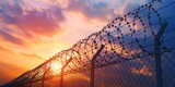 barbed wire fence in prisons Generative AI