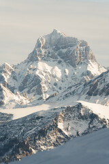 snow covered mountains