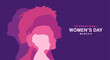 IWD, International Women's Day template, vector, banner, poster, card, logo, silhouette, illustration, design for Women's day wishes, greeting card, web, flyer, social media post, 8th March