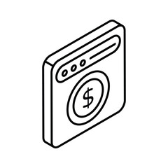 Wall Mural - get this amazing icon of website monetization in isometric style