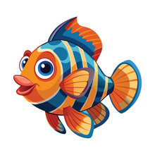 Isolated Mandarin Fish Cartoon Vector Illustration
