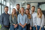 Fototapeta Most - Authenticity in the Office: German Employees in Casual Business Attire Gather in Workspace