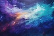Abstract artistic space galaxy background with rough brush strokes of dark blue, purple, white colors