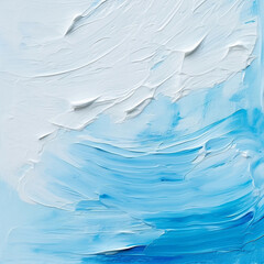 Wall Mural - A white and blue textured surface, in the style of free brushwork, minimalist backgrounds, 1:1.