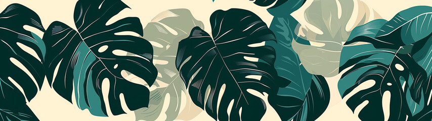 Sticker - Artistic Tropical Leaves Background