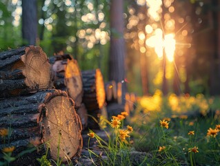 Canvas Print - Verdant Canopy of Forest, Sunlight Filters Through the Leaves, Illuminating the Rich Tapestry of Nature. Amongst the Towering Trees and Rustling Foliage