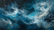 Cosmic Dust Clouds with Blue Nebulous Light - An expansive and nebulous digital art piece evoking a sense of cosmic dust clouds lit by a blue celestial light