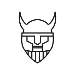 Poster - helmet viking icon logo vector