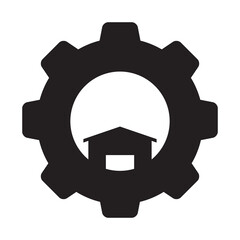 Sticker - home gear service icon logo vector