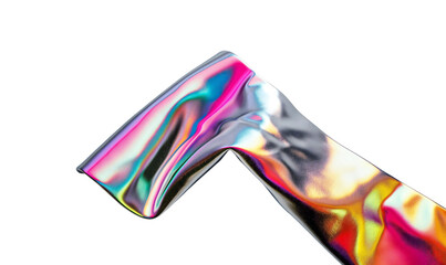 Wall Mural - Minimalist colorful art element. Trendy texture with polarization effect and colorful neon holographic stains. 