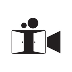 Sticker - video door icon logo vector