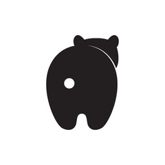 Poster - little bear fat icon logo vector