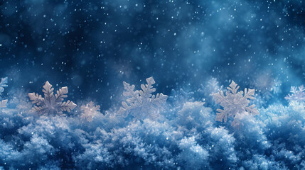 Wall Mural - closeup of individual snowflakes twirling in a chaotic yet elegant manner mimicking the movements of