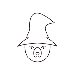 Poster - witch bear icon logo vector