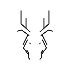 Poster - deer horn line icon logo vector