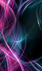Wall Mural - Neon pink, blue and purple geometric lines in a dynamic, futuristic abstract design.