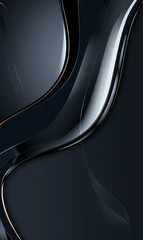 Sticker - Sleek black waves with a smooth gradient, embodying modern elegance.