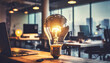 light bulb. idea concept with innovation and inspiration