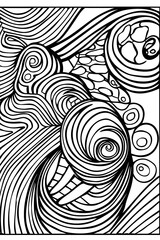 Wall Mural - Monochrome Abstract Design, coloring page