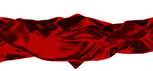 Poster - Smooth elegant red cloth isolated on white background