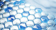 © ATKWORK888 - Abstract background hexagon design. science cosmetic technology. concept skin care cosmetics solution. 3d rendering.
