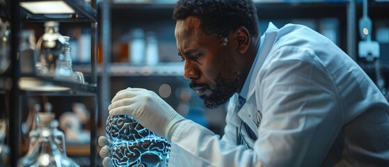 Aufkleber - Medical technology, AI, and digital science technologies are now being used to diagnose and examine patient brains. This is the future of medical healthcare, digital science, and robotic technology.